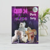 Invitation Soirée Dames Disco Party Chiens Chats (Debout devant)