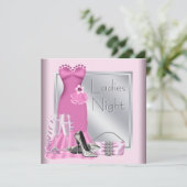 Invitation Soirée Dames Rose Champagne Argent (Debout devant)