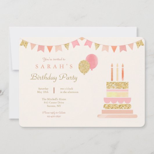 Invitation Soirée d'anniversaire (Devant)