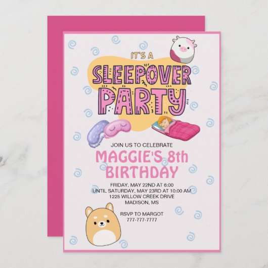 Invitation Soirée d'anniversaire (Devant / Derrière)