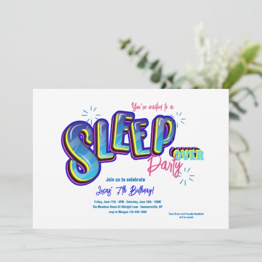 Invitation Soirée d'anniversaire (Debout devant)