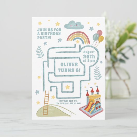 Invitation Soirée d'anniversaire (Debout devant)