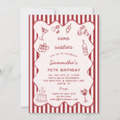 Invitation Soirée d'anniversaire 70 ans sur le thème des pâte (Devant)