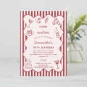 Invitation Soirée d'anniversaire 70 ans sur le thème des pâte (Debout devant)