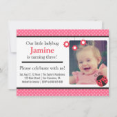 Invitation Soirée d'anniversaire à la coute Ladybug et aux po (Devant)