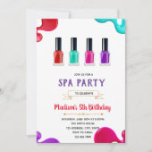 Invitation Soirée d'anniversaire à l'ongle mignon (Devant)