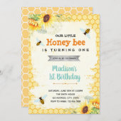 Invitation Soirée d'anniversaire à thème d'abeille (Devant / Derrière)