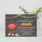 Invitation Soirée d'anniversaire au fromage fondu (Debout devant)