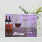 Invitation Soirée d'anniversaire au vin rouge violet sophisti (Debout devant)