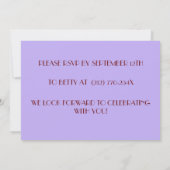 Invitation Soirée d'anniversaire au vin rouge violet sophisti (Dos)