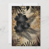 Invitation Soirée d'Anniversaire Beige Gold Black Floral (Dos)
