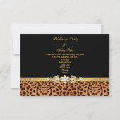 Invitation Soirée d'Anniversaire Black Leopard Gold (Dos)