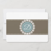 Invitation Soirée d'anniversaire bleu marron élégant (Dos)