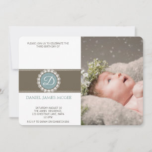 Invitation Soirée d'anniversaire bleu marron élégant