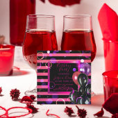 Invitation Soirée D'Anniversaire Chic Rose Et Noir