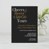 Invitation Soirée d'anniversaire conjointe de la fête de l'or (Debout devant)