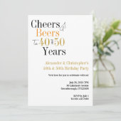 Invitation Soirée d'anniversaire conjointe minimale pour les (Debout devant)