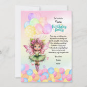 Invitation Soirée d'Anniversaire Cute Fairy - Garden Party (Devant)