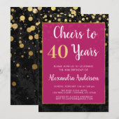 Invitation Soirée d'anniversaire de 40 ans (Devant / Derrière)