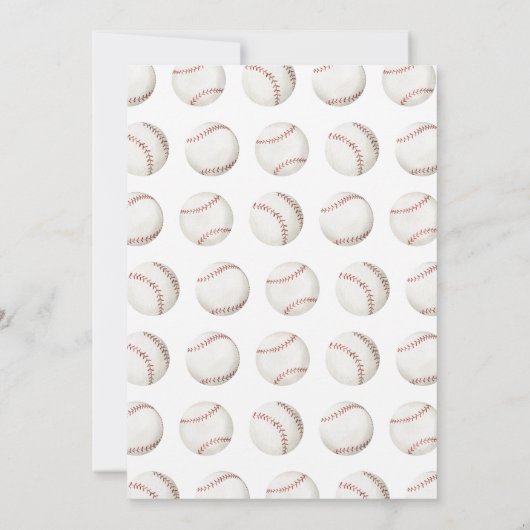 Invitation Soirée d'anniversaire de base-ball simple (Dos)