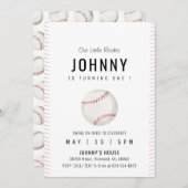 Invitation Soirée d'anniversaire de base-ball simple (Devant / Derrière)