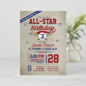 Invitation Soirée d'anniversaire de baseball (Debout devant)