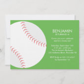 Invitation Soirée d'Anniversaire de Baseball Vert (Devant)