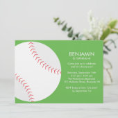 Invitation Soirée d'Anniversaire de Baseball Vert (Debout devant)