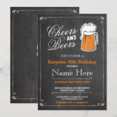 Invitation Soirée d'anniversaire de bière et bière TOUT ÂGE B (Devant / Derrière)