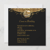 Invitation Soirée d'Anniversaire de Black Leopard Gold (Dos)