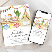 Invitation Soirée d'anniversaire de Boho moderne