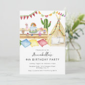 Invitation Soirée d'anniversaire de Boho moderne (Debout devant)