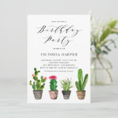 Invitation Soirée d'anniversaire de Boho Pot Succulents et Ca (Debout devant)