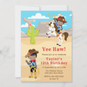 Invitation Soirée d'anniversaire de Cowboy de la peau foncée (Devant)