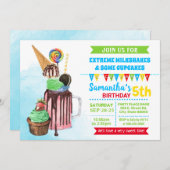 Invitation Soirée d'anniversaire de crème glacée (Devant / Derrière)