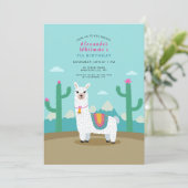 Invitation Soirée d'anniversaire de Cute Alpaca (Debout devant)