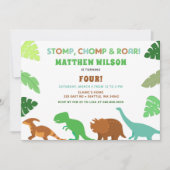 Invitation Soirée d'anniversaire de Cute Dinosaur (Devant)