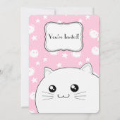 Invitation Soirée d'anniversaire de Cute Kawaii (Dos)