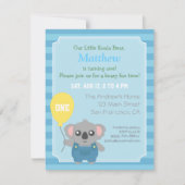 Invitation Soirée d'anniversaire de Cute Koala Bear Boy (Devant)