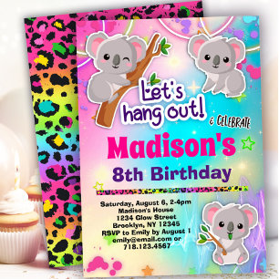 Invitation Soirée d'anniversaire de Cute Koalas
