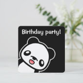 Invitation Soirée d'anniversaire de Cute Panda (Debout devant)