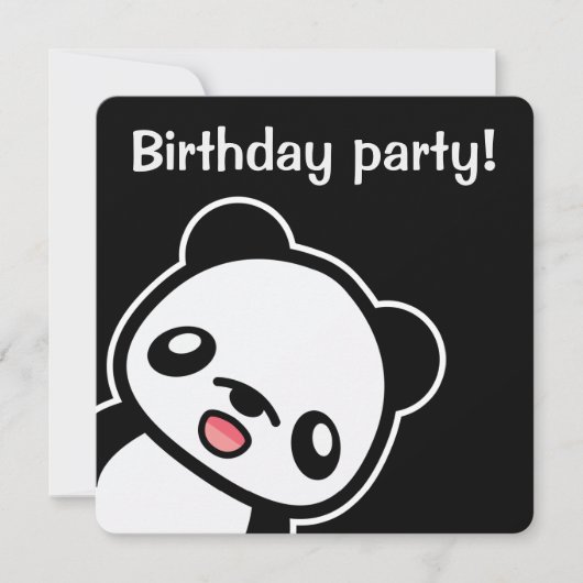 Invitation Soirée d'anniversaire de Cute Panda (Devant)