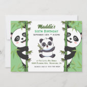 Invitation Soirée d'anniversaire de Cute Panda Kiddie (Devant)