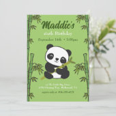 Invitation Soirée d'anniversaire de Cute Panda Kiddie (Debout devant)