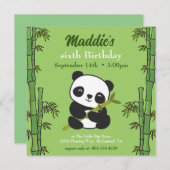 Invitation Soirée d'anniversaire de Cute Panda Kiddie (Devant / Derrière)