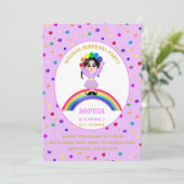 Invitation Soirée d'anniversaire de fille mignonne (Debout devant)