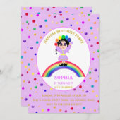 Invitation Soirée d'anniversaire de fille mignonne (Devant / Derrière)