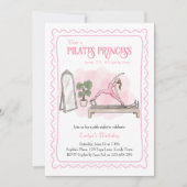 Invitation Soirée d'anniversaire de filles Princesse Pilates (Devant)