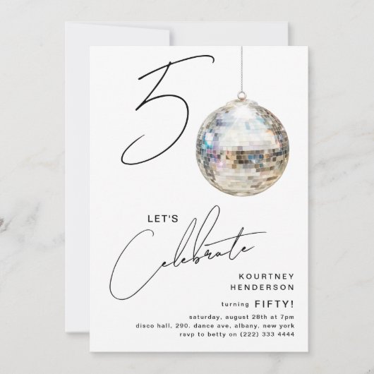 Invitation Soirée d'anniversaire de la 50e discothèque minima (Devant)