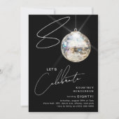 Invitation Soirée d'anniversaire de la Disco 80th Minimalist (Devant)